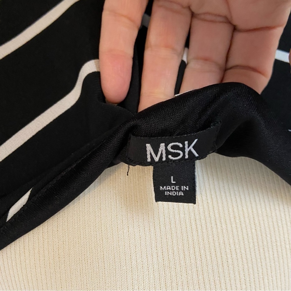 MSK black and white dress Size Large - Picture 4 of 7